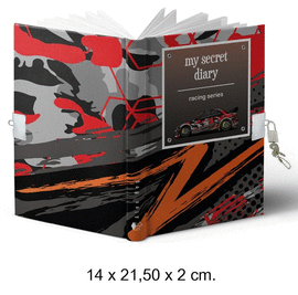 DIARIO TAMA�O A5 CON CANDADO RACING SERIES