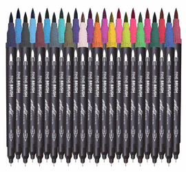 ROTULADORES FINE BRUSH GAMA CREATIVE 2 PUNTAS 24 UNIDADES