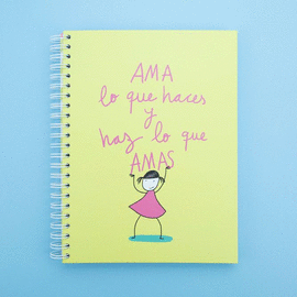 LIBRETA A4 AMAR LO QUE HACES DE LYONA