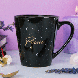 TAZA MUG HOROSCOPO NEGRO PISCIS