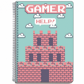 CUADERNO TAPA DURA A4 GAMER CASTILLO CUADRICULADO