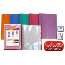 CARPETA A4 PP 40 FUNDAS PERSONALIZABLE COLORES SURTIDOS