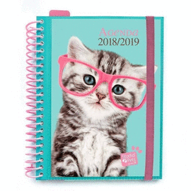 AGENDA ESCOLAR 2018/2019 SEMANA VISTA ESPIRAL STUDIO PETS CAT. ERIK