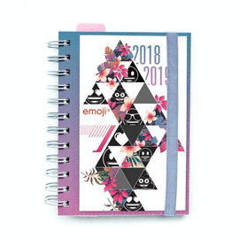 AGENDA ESCOLAR 2018/2019 D�A P�GINA WIRE-O MULTILING�E EMOJI. ERIK