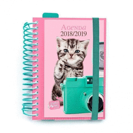 AGENDA ESCOLAR 2018/2019 D�A P�GINA ESPIRAL STUDIO PETS CAT. ERIK