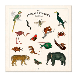 CALENDARIO 2022 30X30 ANIMALS VINTAGE