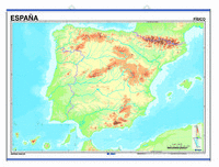 MAPA MUDO F�SICO ESPA�A COLOR