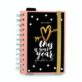 AGENDA ESCOLAR 2017/2018 DIA PAGINA GLITTER