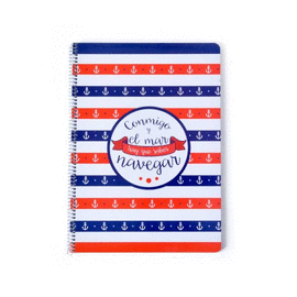 CUADERNO CUADRICULADO TAPA DURA A4 5X5 AMELIE MARINERO. ERIK