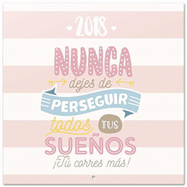 CALENDARIO 2018 AMELIE NUNCA DEJES DE PERSEGUIR TUS SUEOS, TU PUEDES MS