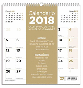 CALENDARIO 2018 30X30 GENERICO