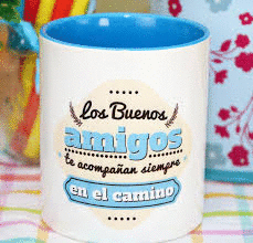 TAZA - LOS BUENOS AMIGOS TE ACOMPA�AR�N SIEMPRE EN EL CAMINO