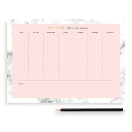 PLANIFICADOR SEMANAL CON DISE�O M�RMOL, A4/210 X 297 MM, COLOR DORADO - CHARUCA