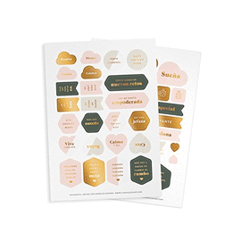 SET DE PEGATINAS CON DISE�O MOTIVADORAS GOLD, COLOR ORO CHARUCA