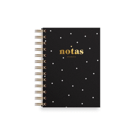 CUADERNO MINI NEGRO A6. PUNTOS. CHARUCA