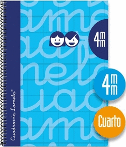 CUADERNO ESPIRAL 4� 80H 90G 4MM AZUL CUADROVIA EXTRADURA