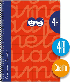 CUADERNO ESPIRAL 4� 80H 90G 4MM ROJO CUADROVIA EXTRADURA
