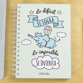 LO DIFCIL SE LOGRA, LO IMPOSIBLE SE INTENTA - LIBRETA A5 CUADRICULADA