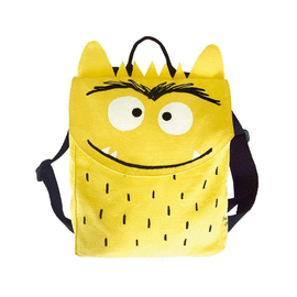 MOCHILA MONSTRUO DE COLORES AMARILLO 100% ALGODON