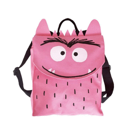 MOCHILA MONSTRUO DE COLORES ROSA 100% ALGODON