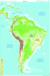 (G).MAPA MURAL AMERICA CENTRAL-SUR (FISICO/POLITICO)-GALEGO