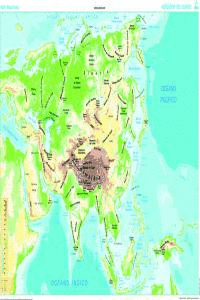 (G).MAPA MURAL ASIA (GALEGO) (FISICO/POLITICO) (1285X915 MM)