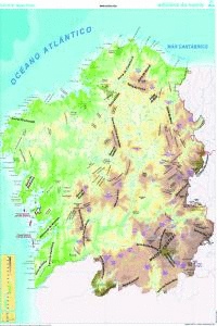 (G).MAPA MURAL GALICIA (FISICO/POLITICO)-GALEGO-(1285X915MM)