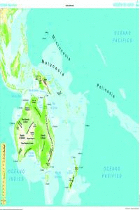 (G).MAPA MURAL OCEANIA (GALEGO) (FIS/POLITICO) (1285X915 MM)