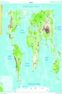 (G).MAPA MURAL PLANISFERIO (FISICO/POLITICO)-GALEGO-(128X91)