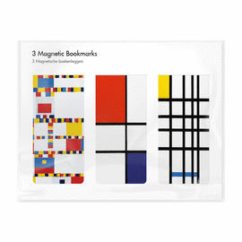 SET 3 MARCAPAGINAS MAGNETICOS MONDRIAN