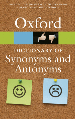 DIC: OXF DICT SYNONYMS & ANTONYMS 3ED