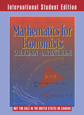 MATHEMATICS FOR ECONOMISTS