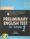 CAMB PET FOR SCHOOLS 1 W/KEY