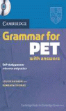 CAMBRIDGE GRAMMAR FOR PET BOOK WITH ANSWERS AND AUDIO CD