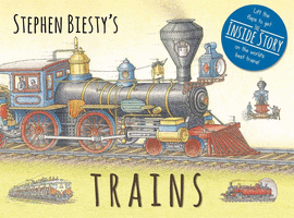 STEPHEN BIESTY'S TRAINS : CASED BOARD BOOK WITH FLAPS