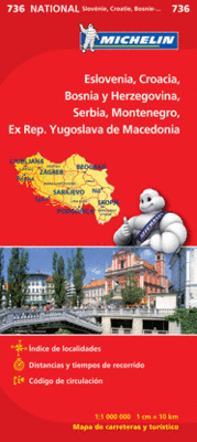 MAPA NATIONAL ESLOVENIA, CROACIA, BOSNIA Y HERZEGOVINA, SERBIA, MONTENEGRO, EX R