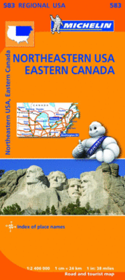 MAPA REGIONAL NORTHEASTERN USA, EASTERN CANADA
