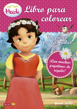 HEIDI. UN PASEO POR LAS NUBES. COLOREAR CON PEGATI