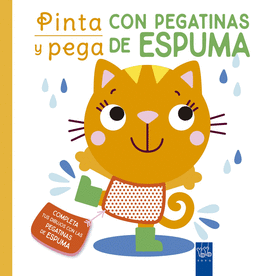 PINTA Y PEGA CON PEGATINAS DE ESPUMA. NARANJA