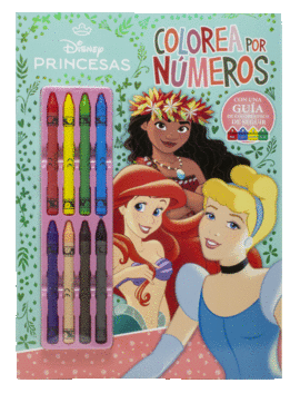 PRINCESAS. COLOREA POR NMEROS CON CERAS