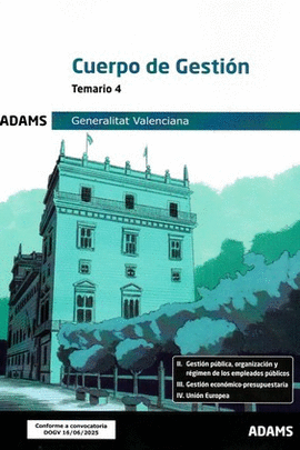 TEMARIO 4 CUERPO SUPERIOR DE ADMINISTRACION DE LA GENERALITAT VALENCIANA
