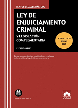 LEY ENJUICIAMIENTO CRIMINAL Y LEGISLACION COMPLEMENT 27� ED