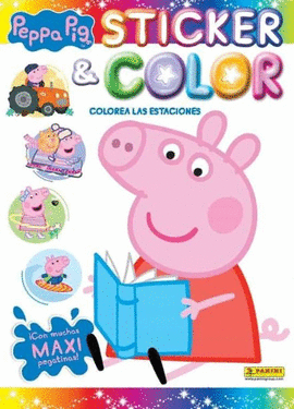 PEPPA PIG COLOREA ESTACIONES. STICKER. PEGATINAS