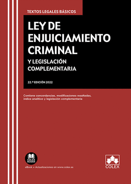 LEY DE ENJUICIAMIENTO CRIMINAL Y LEGISLACIN COMPLEMENTARIA