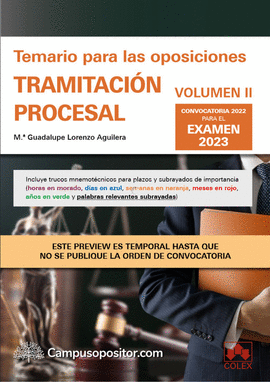 TEMARIO PARA LAS OPOSICIONES DE TRAMITACIN PROCESAL 2023 (II)