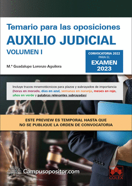 TEMARIO PARA LAS OPOSICIONES DE AUXILIO JUDICIAL 2023 (I)