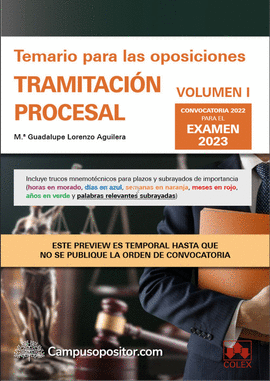 TEMARIO PARA LAS OPOSICIONES DE TRAMITACIÓN PROCESAL 2023 (I)