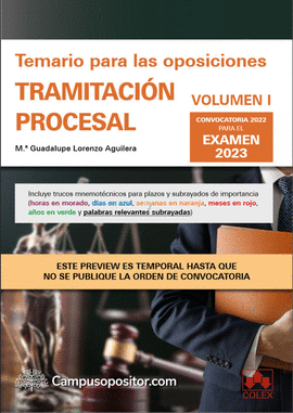 TEMARIO PARA LAS OPOSICIONES DE TRAMITACIN PROCESAL 2023 (I)