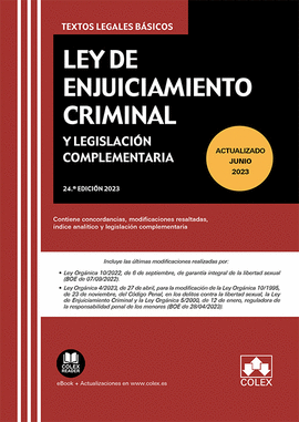 LEY DE ENJUICIAMIENTO CRIMINAL Y LEGISLACIN COMPLEMENTARIA