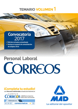 PERSONAL LABORAL DE CORREOS Y TEL�GRAFOS. TEMARIO VOLUMEN 1